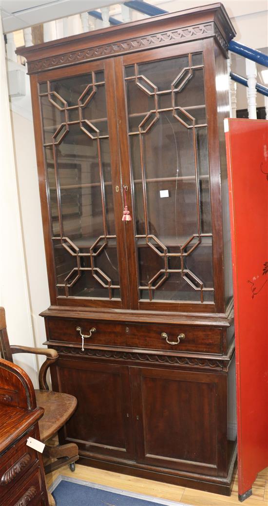 A George III mahogany secretaire bookcase, W.3ft 6in. D.1ft 7in. H.7ft 7in.